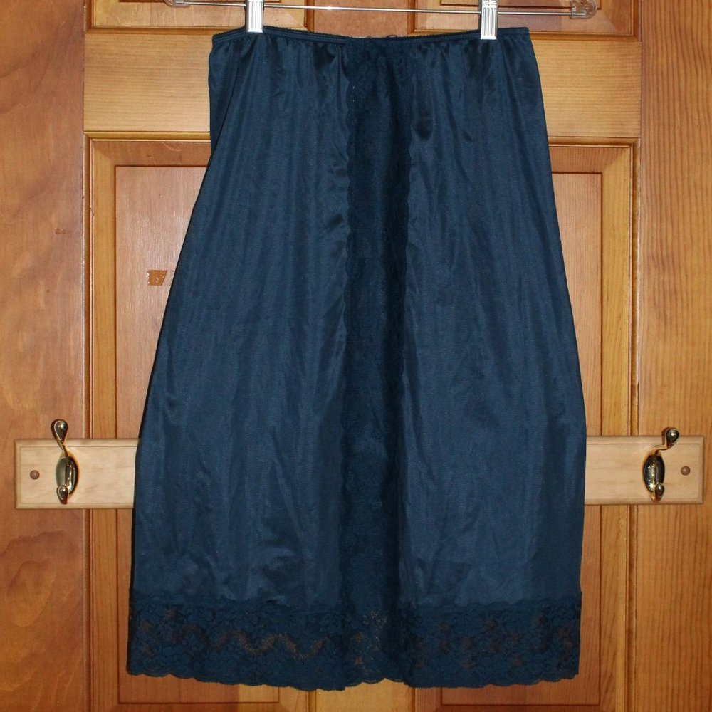 Vintage Unknown Brand Sheer Lace Trim Slip